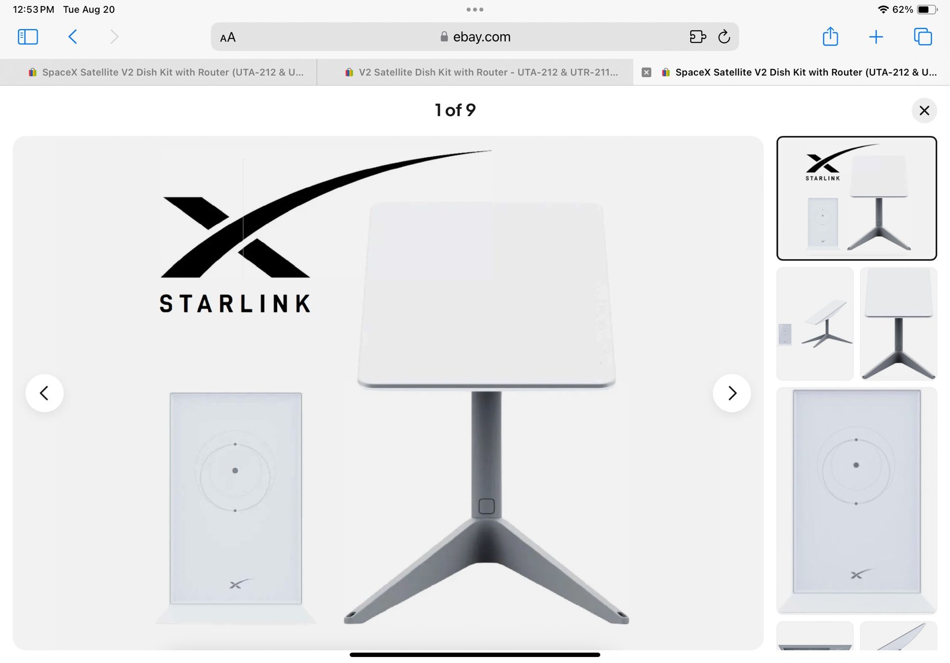 Starlink residential Dish, Monitor & Kit