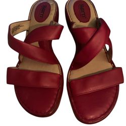 Women Red Leather Sandals