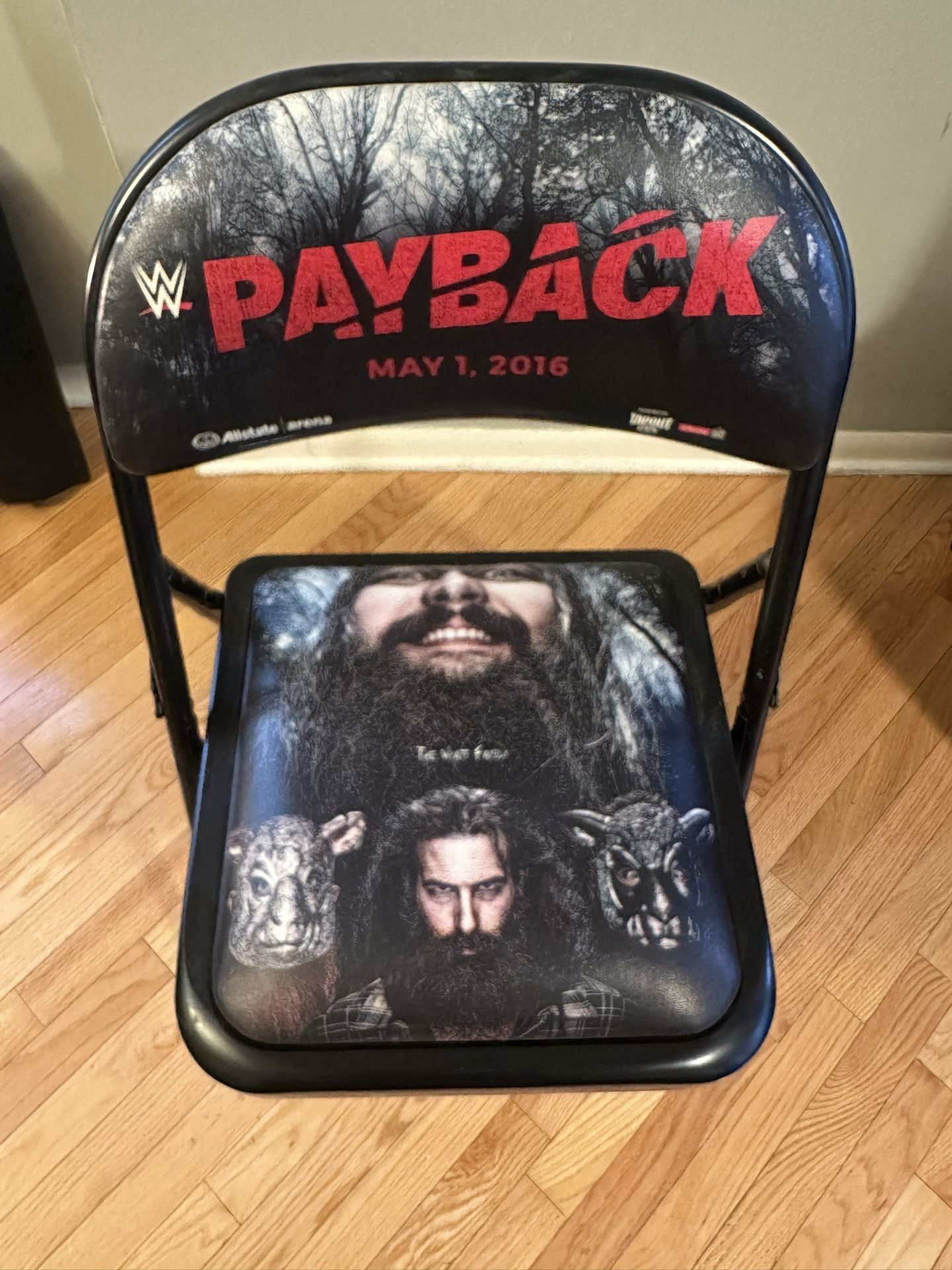 The Wyatt Family Metal Folding Chair Wrestling WWE Payback Chicago May 1, 2016