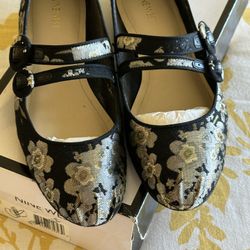 Embroidered Mary Jane Nine West Flats