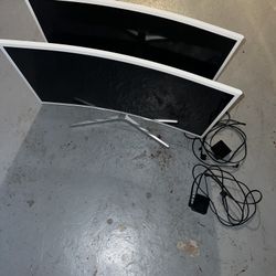 2 White Samsung Curved Monitors 32 Inch