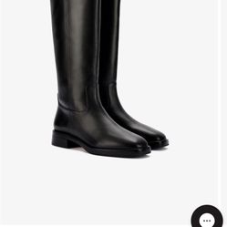 Anne Boot In Black Leather Larroude 