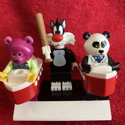 Lot LEGO MINIFIGURE PANDA TEDDY BEAR BOAT SYLVESTER LOONEY TUNES SERIES