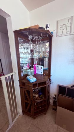 Corner Bar Storage Cabinet, 72"