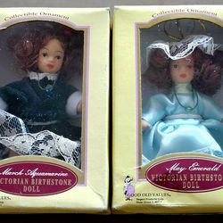 NIB Mini 3" Porcelain Victorian Dolls