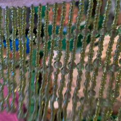 Lime Green Glass Beaded Fringe Trim