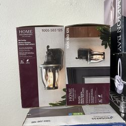 Home Decorators Collection McCarthy 18.5 in. 1-Light Hardwired Bronze Outdoor Wall Light Lantern Sconce with No Bulb Included