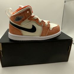 Jordan 1 Mid Orange Suede Toddler  Air Jordan Mid Baby 