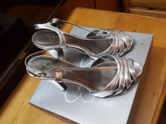 Jessica Simpson silver slings