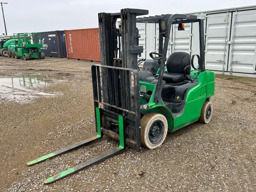 2017 MITSUBISHI FG25NGLP FORKLIFT, 5,000#, 80" mast, 3-stage, 188" lift, sideshift, dual fuel, canopy, solid tires. s/n:AF17E03234 --(LOCATED IN MADER