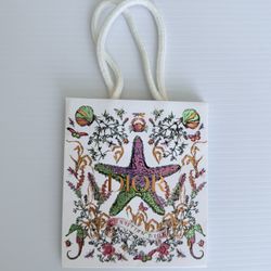 Christian Dior Gift Bag Starfish Coral Print Rare Boutique Shopping Tote New