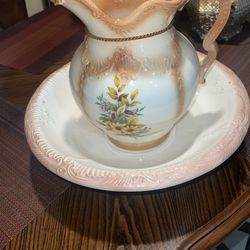 Vintage Wash Basin Pitcher And Bowl