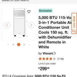 Portable A/C unit used twice