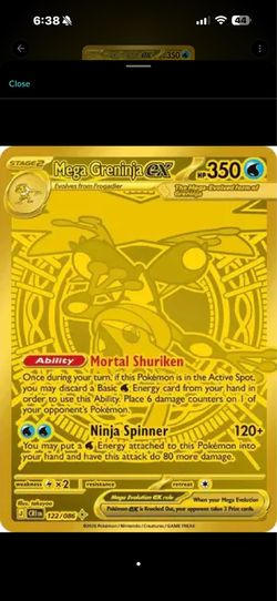 Pokemon Mega Greninja EX Gold