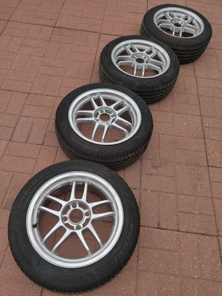 15" Rota Subzero Wheels With Brand New Tires 4x100 Civic, Integra, Miata, Mini Cooper, Del Sol, Crx