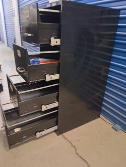 Black Metal Filing Cabinet with Drawers