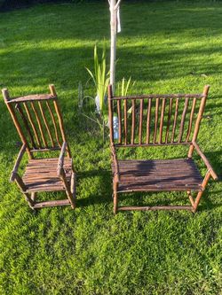 2 small decor chair &  bench.  Stained and sealed for water.