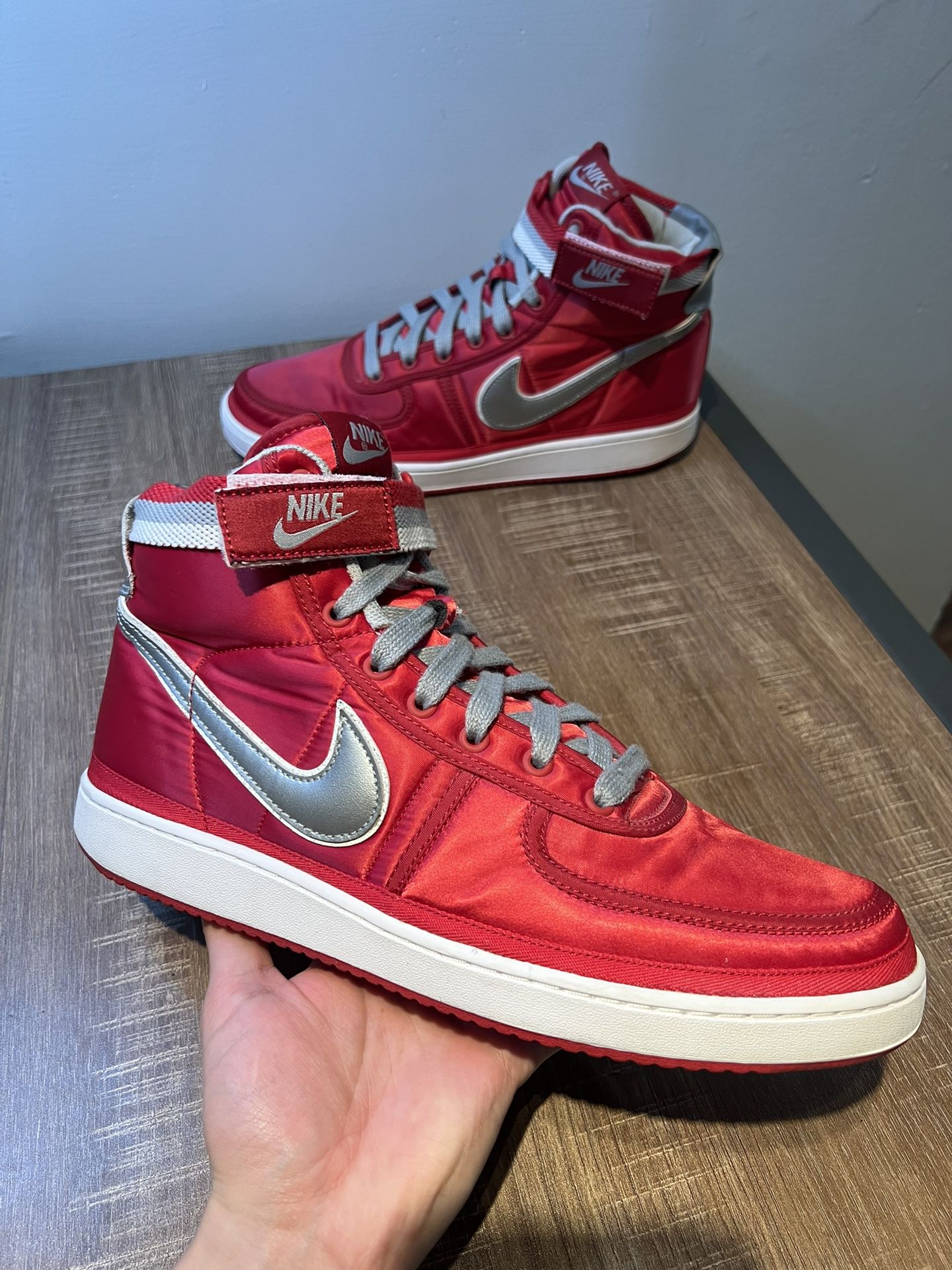Nike Shoes 2018 Vandal High Supreme Metallic Red - Sz 12 Mens Silver White