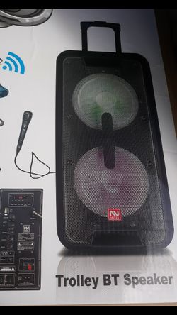 3000 watt dual bluetooth speaker DJ karaoke style comes with microphone