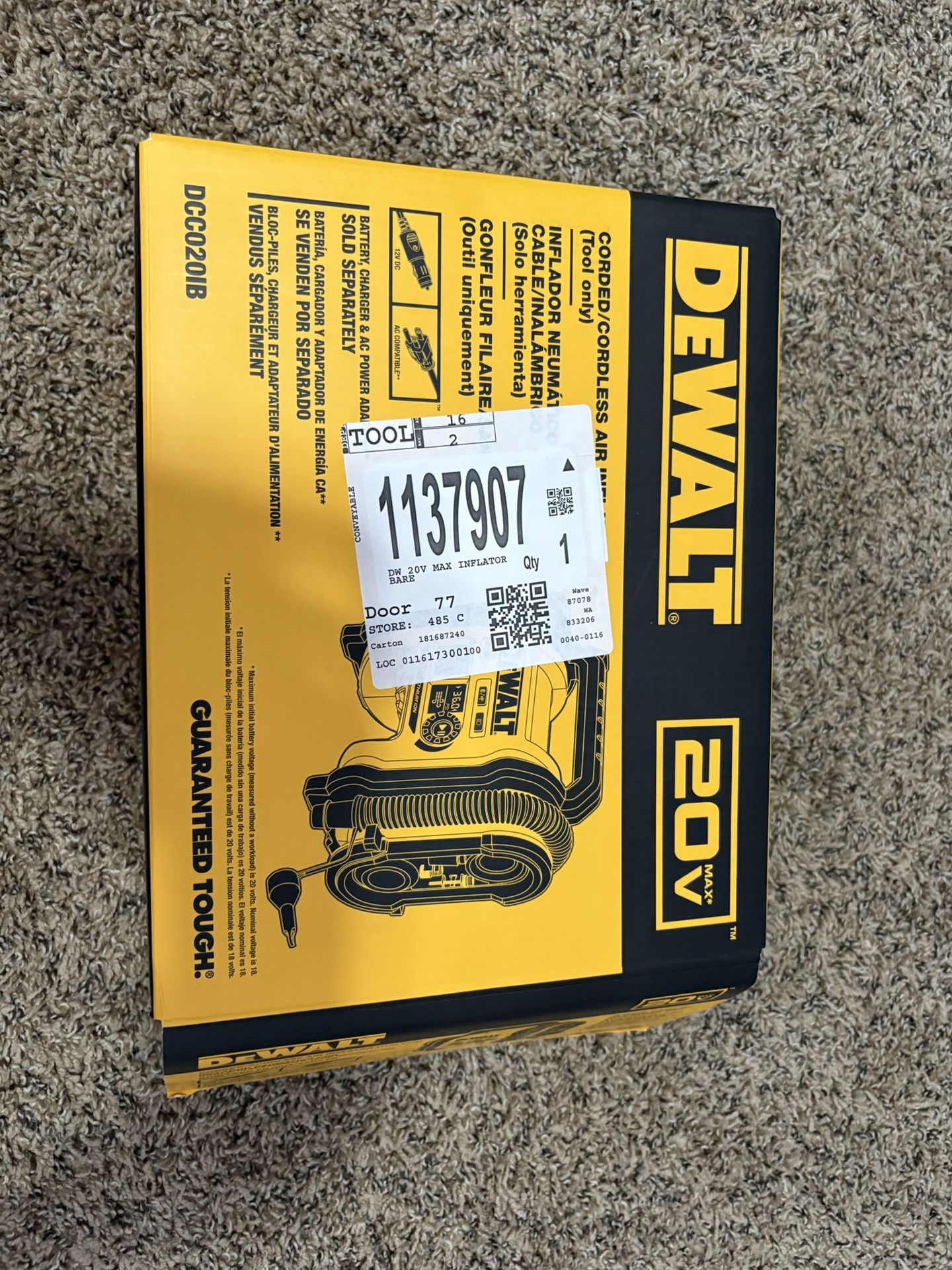 Dewalt Bare Portable Air inflator
