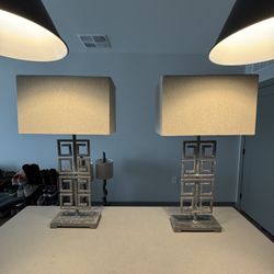 Metal Rustic Lamps - Set of 2