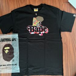 Bape A Bathing Ape Baby Milo Red Camo T-Shirt Size Medium