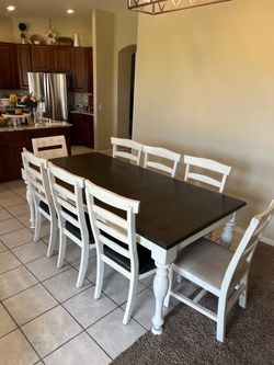 Eight chair dining table set
