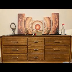 Solid Oak 6 Piece Bedroom Set 
