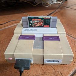Super Nintendo Snes With Donkey Kong 