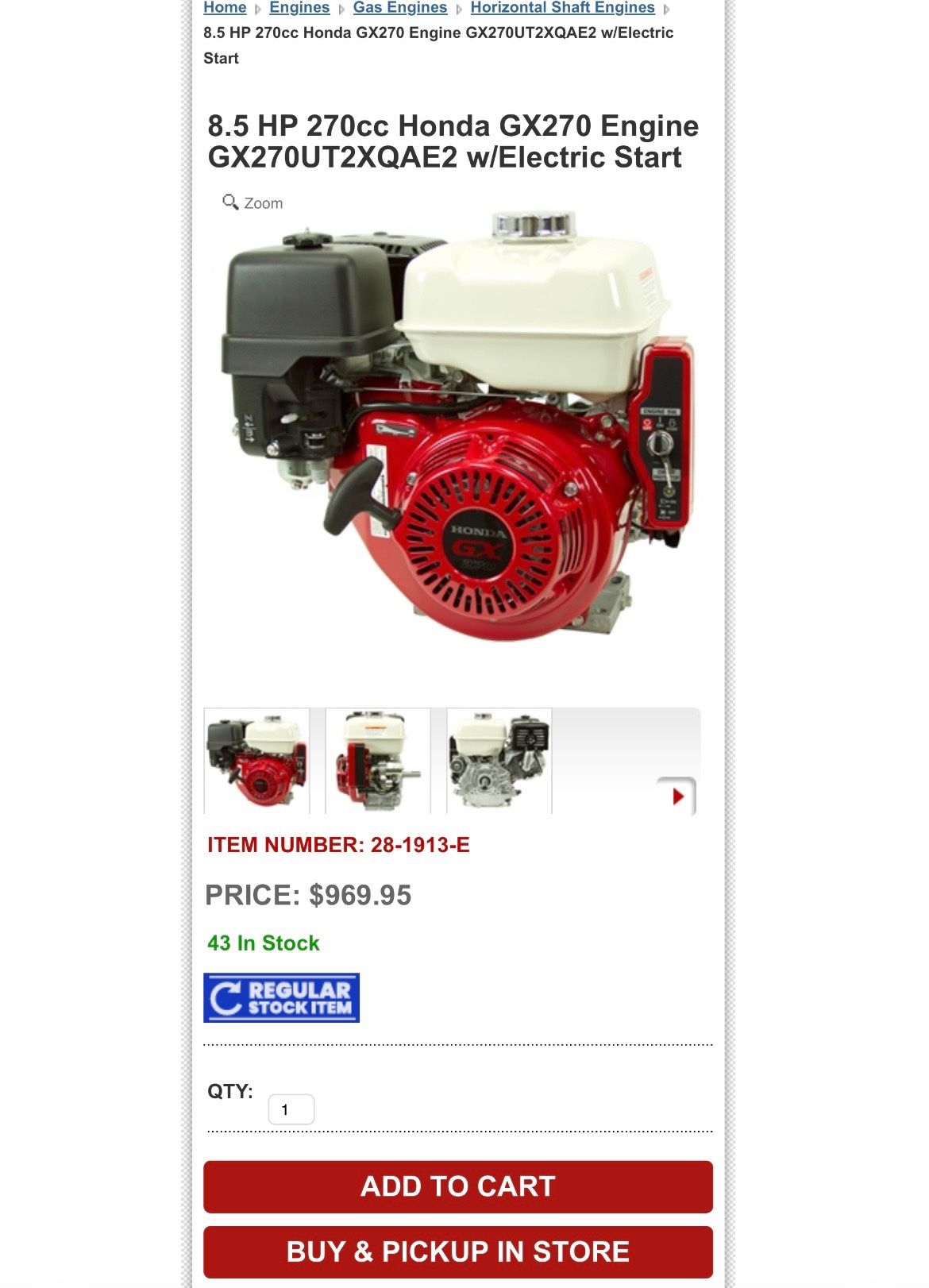 4 Brand New Genuine Honda Engines
