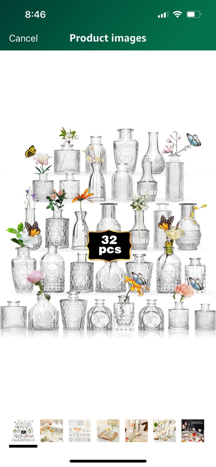 32 Glass Bud Vases