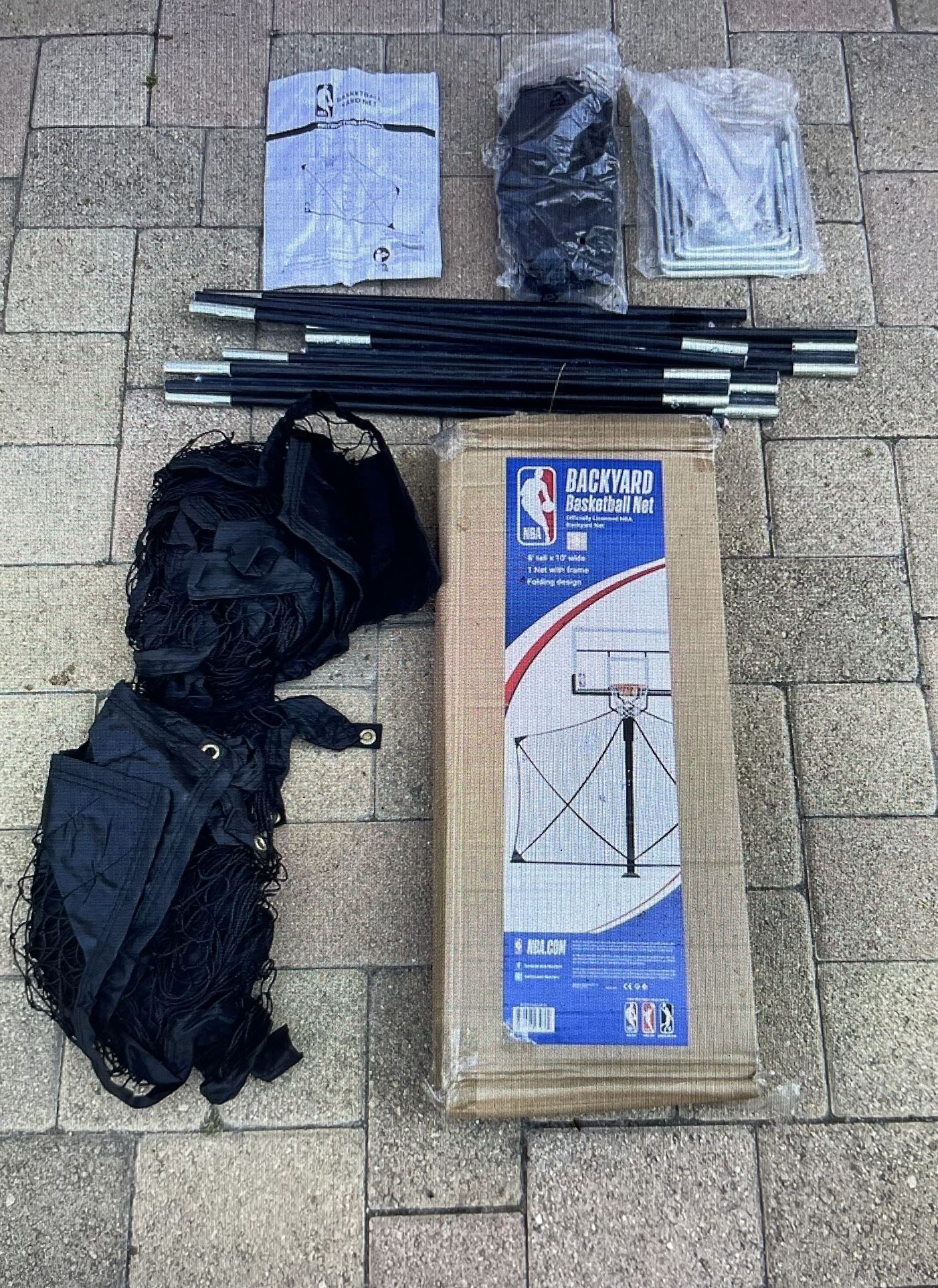 Folding Basketball Backstop Net Official NBA All Weather Black Easy Install 8x10