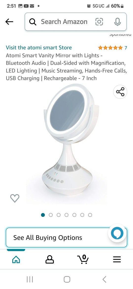 Amazon Vanity Speaker NEW! Vanity Mirror W Bluetooth Speaker