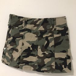 Women’s Casual Denim Camo Mini Skirt With Side Pockets