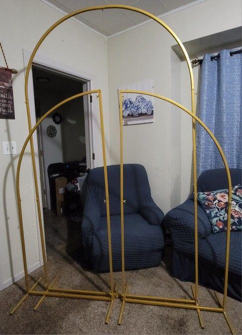 Set of 3 Metal Wedding Arch Backdrop Stand 