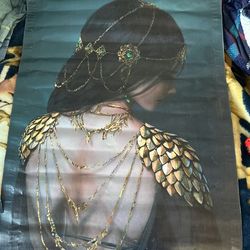 Poster Of Girl Wearing Gold