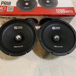 New Pair 8” Genius Audio Bullet Midrange Speakers  Sold In Pairs $100 Per Pair 