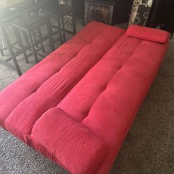 Red futon Sofa Couch 