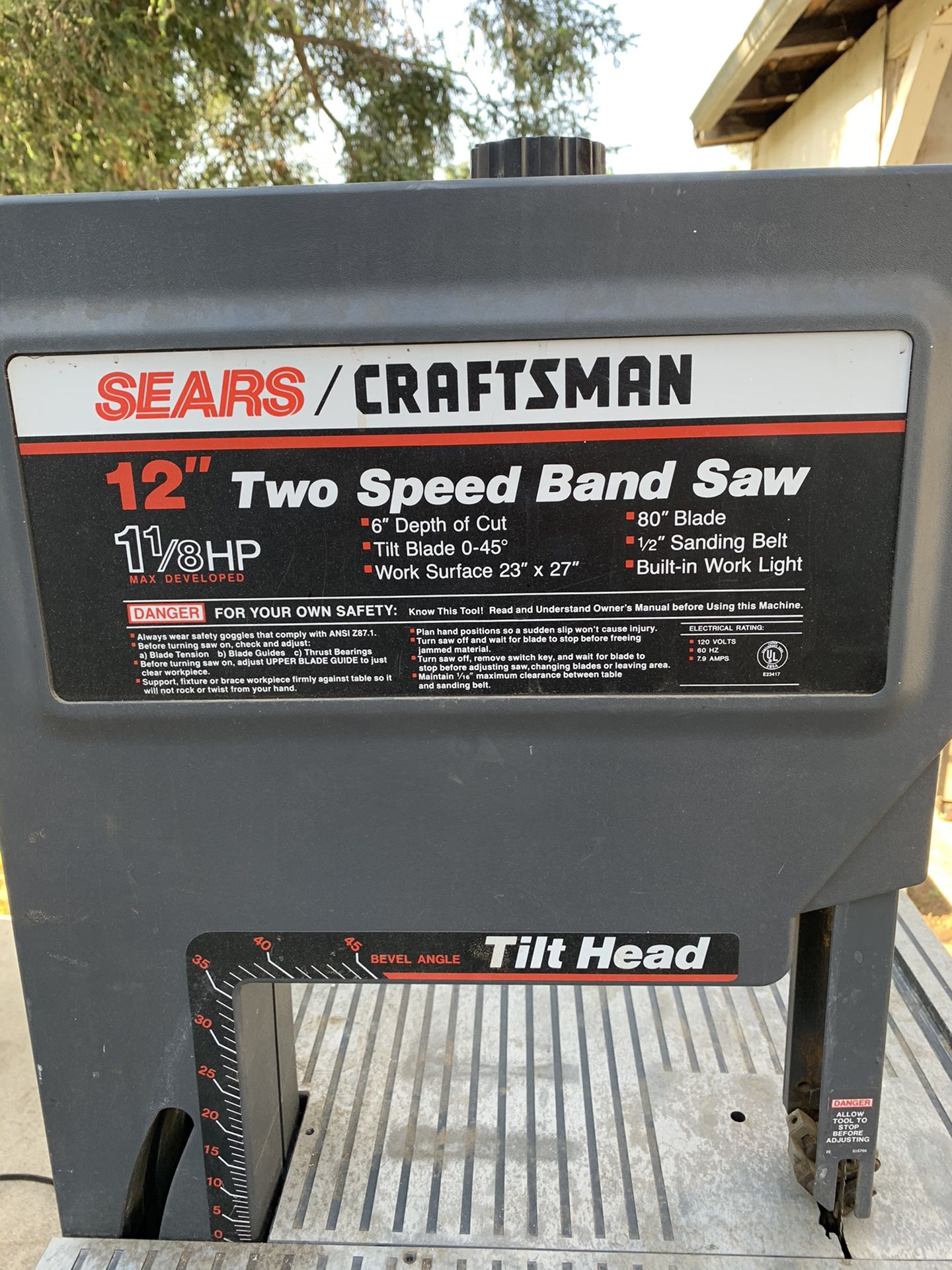 Craftsman 12” two speed band saw tilt head for Sale in San Dimas, CA