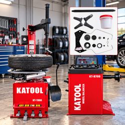 KT-T800 & KT-B700 Tire Changer and Wheel Balancer Package, Professional Garage Equipment