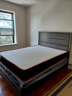 Bed frame, queen bed.