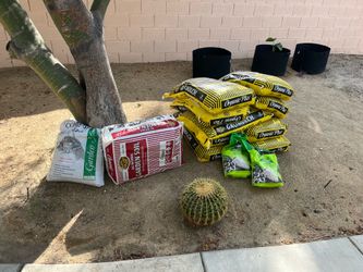 Garden soil and mulch.