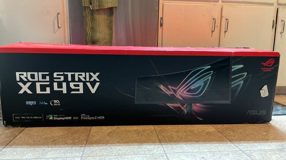 Asus ROG Strix XG49VQ 49” Curved Gaming FreeSync Monitor 144Hz Dual Full HD HDR Eye Care with DP HDMI Black