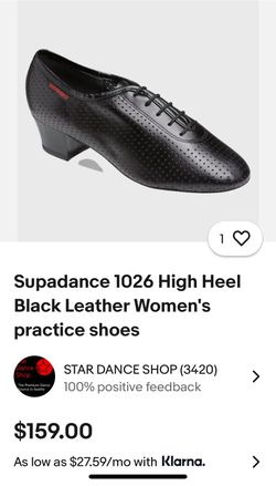 Supadance 1026 High Heel Black Leather Women's dance practice shoes, Almost New