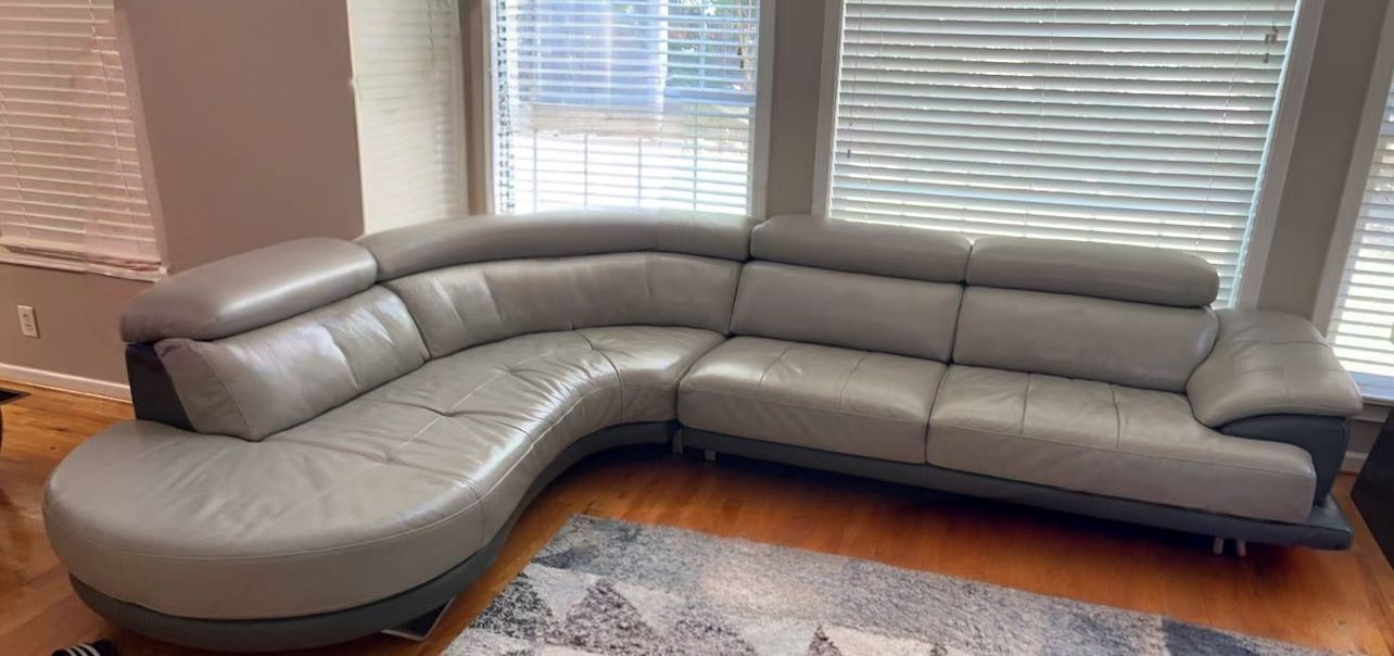 Grey Leather Couch