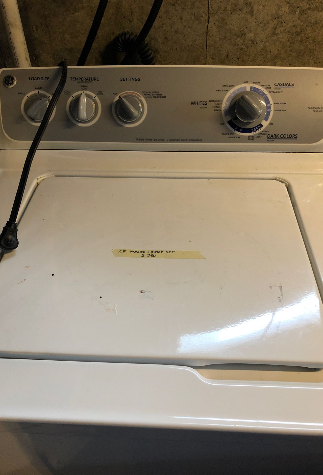 GE washer set two years old