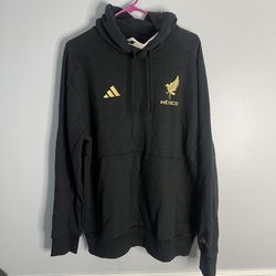Mexico Gold DNA 2025 2026 Hoodie Mens Large Black Adidas NEW