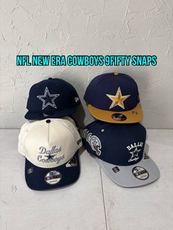 NFL new era Dallas cowboys navy blue, off white blue and navy gold 9fifty and 9fifty a frame SnapBack hats