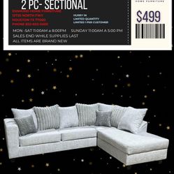 2PC GREY SECTIONAL /$499