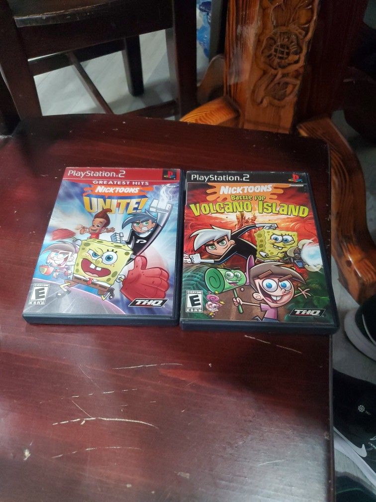 PS2 Games: Nicktoons Unite And Volcano Island